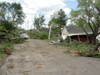 This view down Draper Street near downtown Albertville was typical of damage seen along the tornado path ~ 643 kb